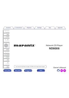 Marantz ND8006 manual. Camera Instructions.